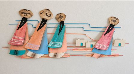 Southwest Metal wall art Hopi Women