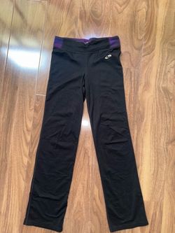 Black Kids Sweatpants with Purple Waistband