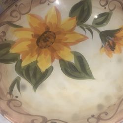 Sunflower serving Bowl Ceramic