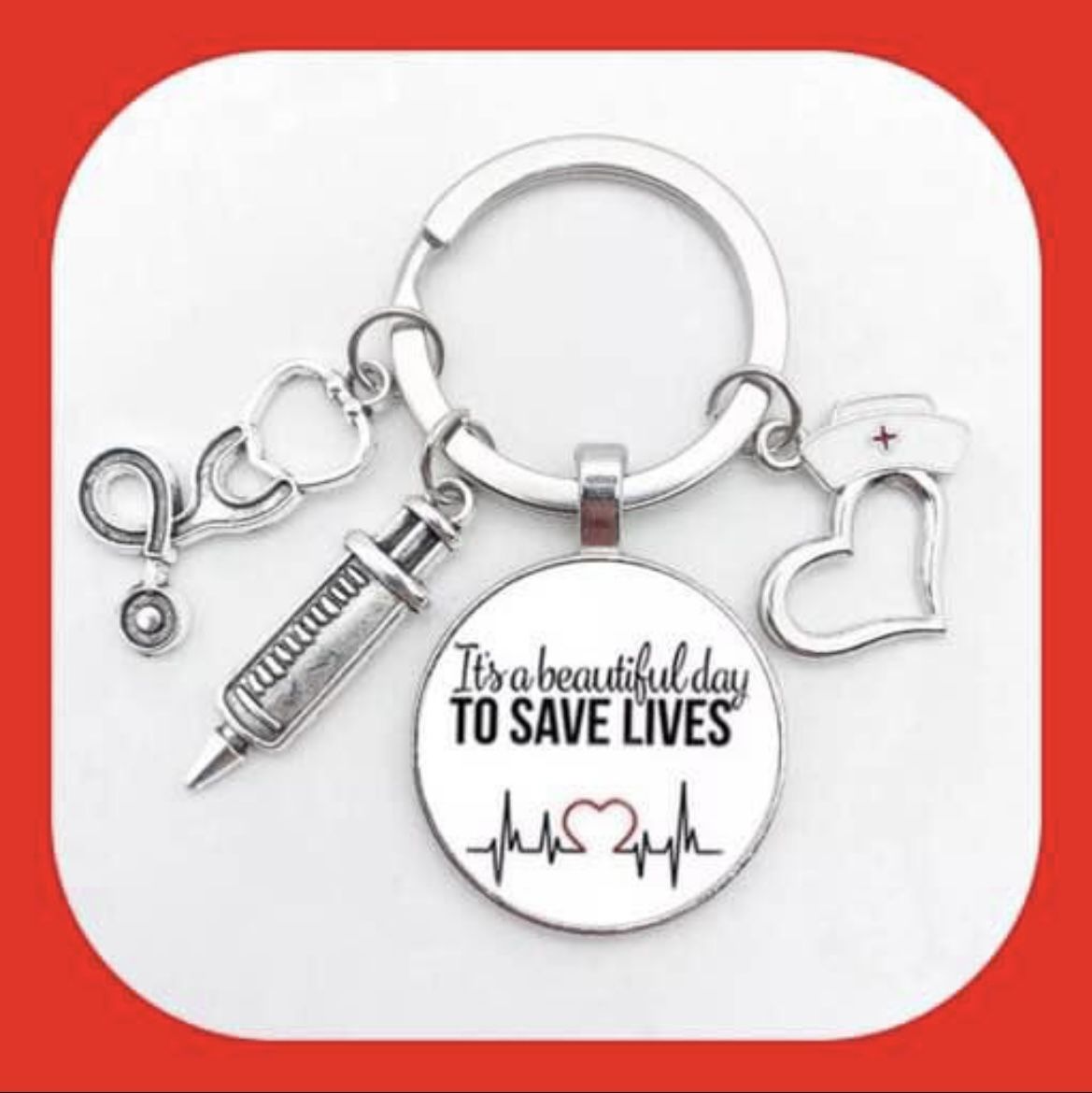 Brand New Cute Medical Keychain “ITS A BEAUTIFUL DAY TO SAVE LIVES” Spread The❤️Love Support