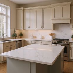 Warehouse Direct SALE Prefab quartz full slab countertop-Calacatte Airy