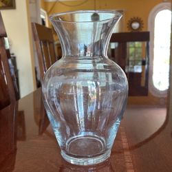VASE Clear Glass 10 Inches Tall For Flowers