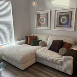 L-Shape White Soda / Ashly Furniture/ Great Condition / Can Deliver 