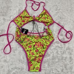 New 2xl neon green swimsuit bodysuit onepiece festival rave raver outfit edc