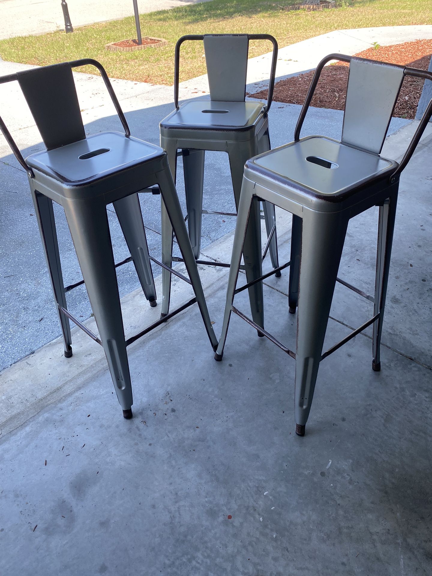 3 Metal Bar Stools