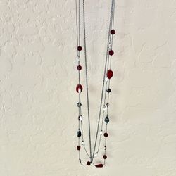 New Red Layered Necklace