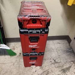 Milwaukee Packout Set W/ 15” Tote, 2 10” Compact Tool Boxes And Small Parts Organizer