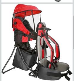 ClevrPlus Cross Country Baby Backpack Carrier, Red, Toddler Hiking Backpack with Comfortable Seat, Adjustable Straps & Belt, Foldable Frame Lightweigh