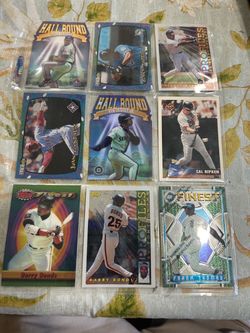 Baseball cards featuring 8 ball players