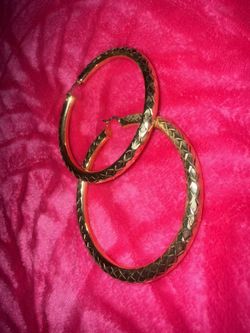 14k Gold Large Hoop Earrings 