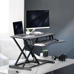 32" desk riser stand up sit riser dual computer laptop Keyboard workstation Monitor 
