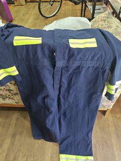 Navy Blue Hi-Vis Work Coveralls