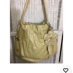 Brighton Breeland Handbag Leather Snakeskin Large Shoulder Bag Heart Hobo Bag  