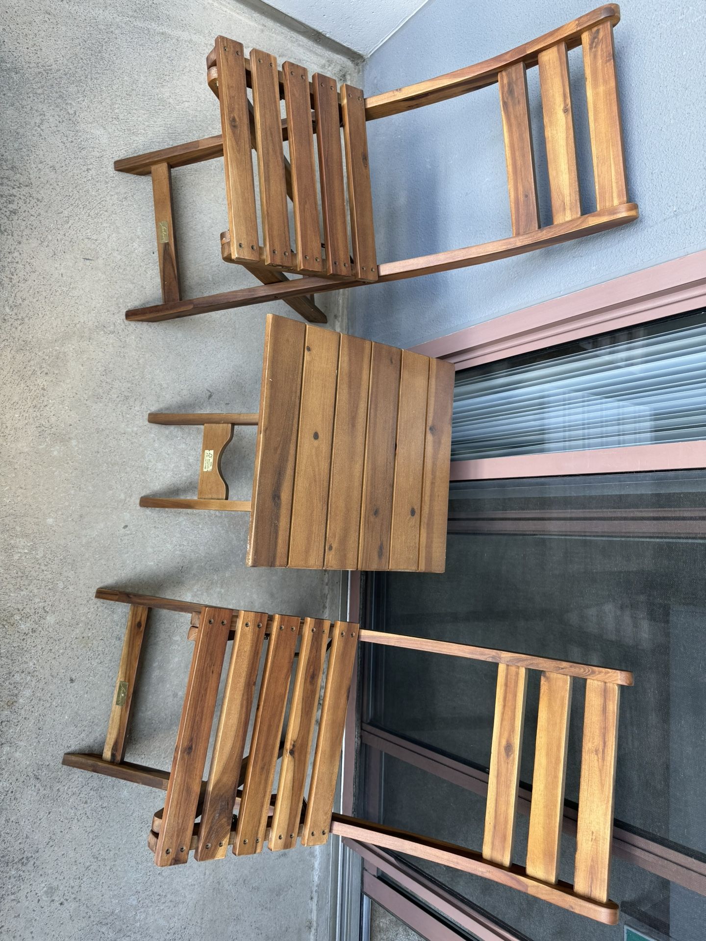 Balcony Wooden Chairs With Table