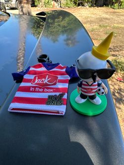 Jack in the box hot ones bobble head and jersey