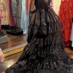 Amelia Couture TM1012 Off-Shoulder Corset Gown With Layers