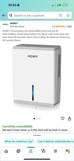 Smart Dehumidifier - 85 oz (Brand new)