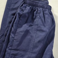 Nike Pants Vintage Poly Windbreaker Men’s Medium, Gym Teacher pants, Blue and Lined Cotton