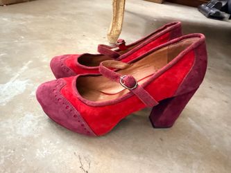 Like New - Millies #225 Red Suede Mary Jane Heels