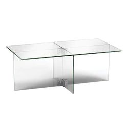 24”Clear Glass Coffee Table