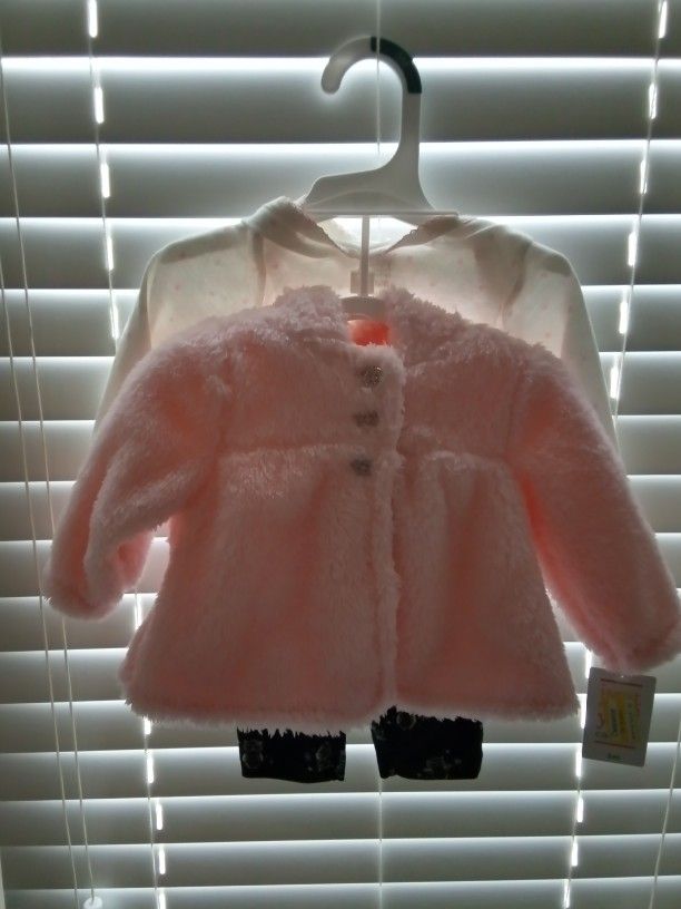 Outfit Size 3 Months, Onesie,Pants,Coat To Match