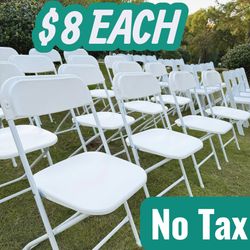 Brand New White or Black Plastic Folding Chairs $90 per box