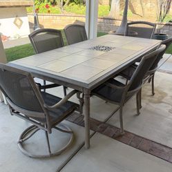 Patio Table And Matching Bar With Chairs 