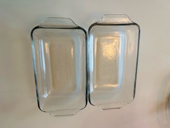 Set of 2 Pyrex Basics 1.5 Quart Clear Glass Loaf Dishes - Bread & Meatloaf Pans
