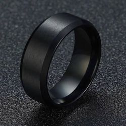 Black Stainless Steel 8mm Ring for Men - Size 10 (BRAND NEW)