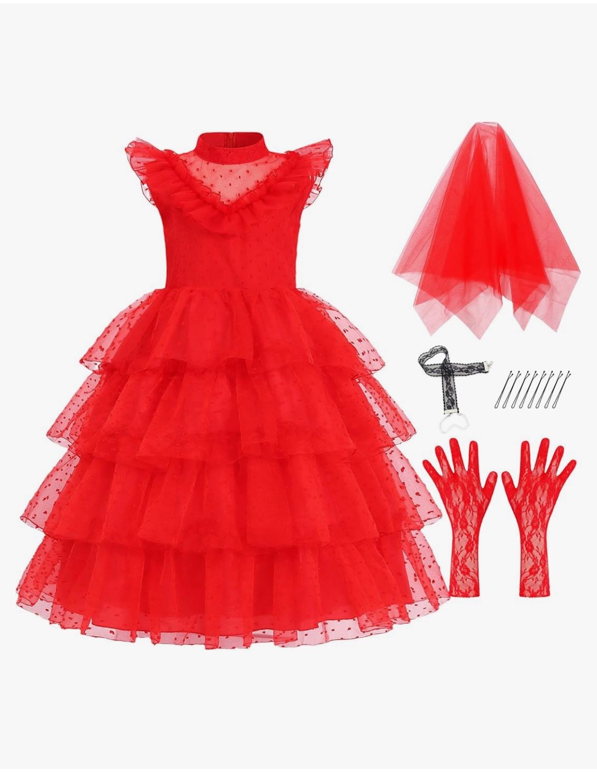 IBQ Kids Red Wedding Dress Girls Halloween Costuems