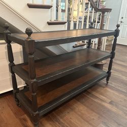 Vintage 3-Tier Wooden Console Shelf