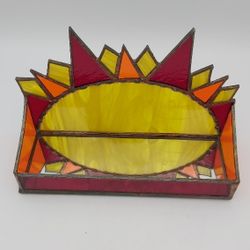 Beautiful Vintage Stained Glass Trinket Box 