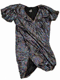 Shakti Multicolor Iridescent Sequin Wrap Dress