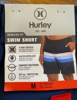 🩳 NEW Hurley Men’s Medium Swim Trunks Shorts Swimsuit Navy Blue with Pockets