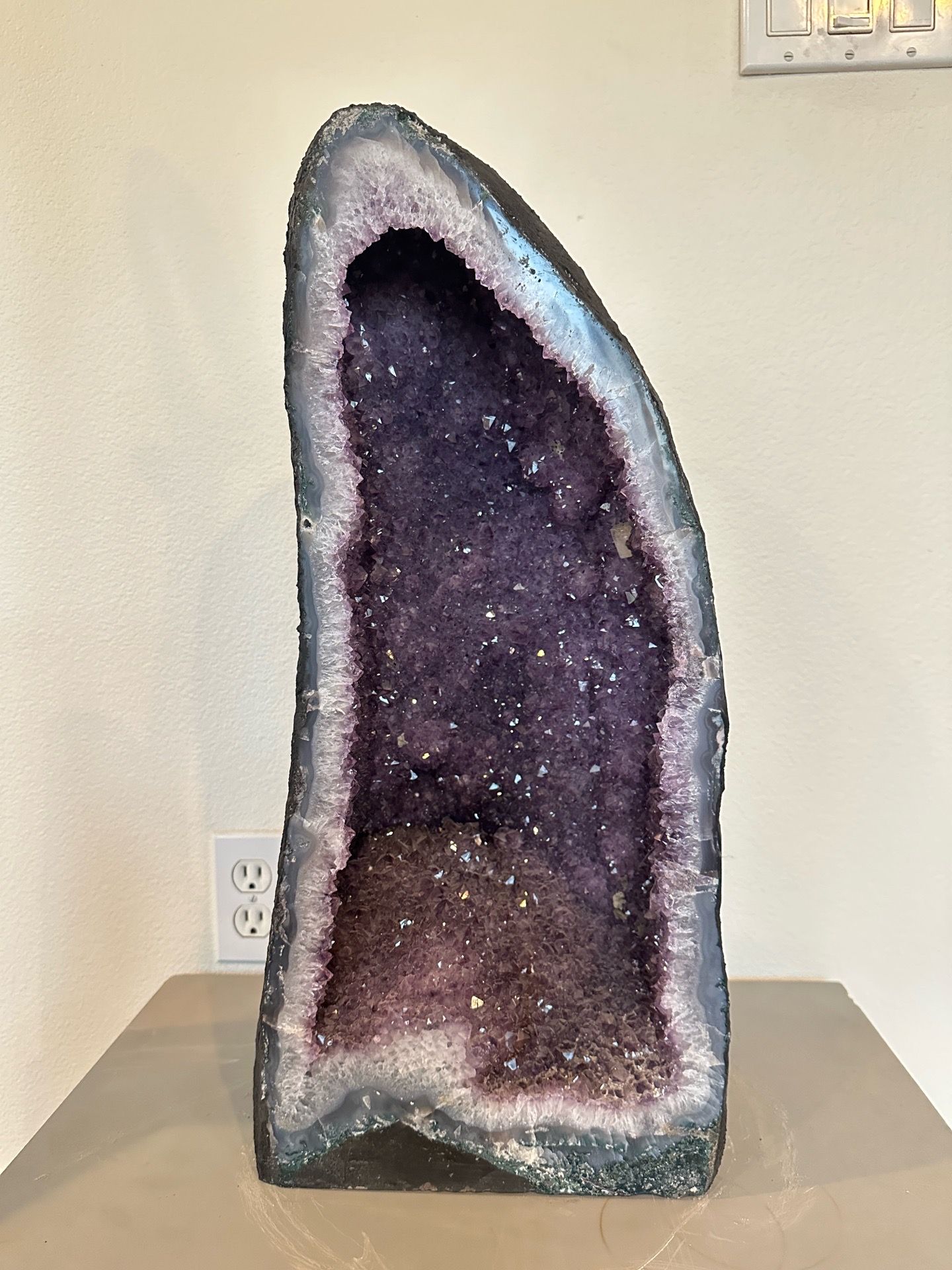 Purple amethyst geode cathedral crystal 68lb