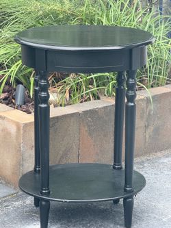 Black round end table side table