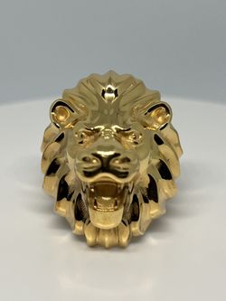 18K Gold Lion Ring Size 8