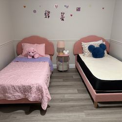 2 Twin Bed Frames and Night Stand