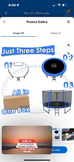 Trampoline With Enclosure Net .8 Ft