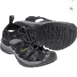 Keen Whisper Woman’s Hiking Sandals Shoes Black Waterproof Size 9.5 NEW