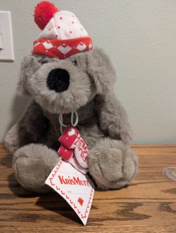 Vintage Target Kris Mutt Plush Stuffed Animal 16”Christmas Dog Knit Hat Mittens With tags