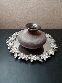 GORGEOUS Signed J Diller Iridescent Glazed 5" Raku Squat Vase
