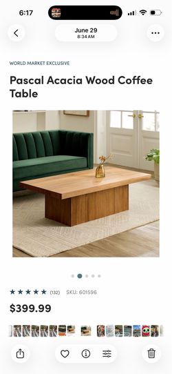 World Market Pascal Acacia Wood Coffee Table