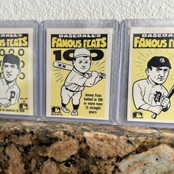 1986 Famous Feats Baseball Stickers (3)