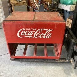 Coka Cola Ice Cooler Vintage Antique Original Paint Soda Pop