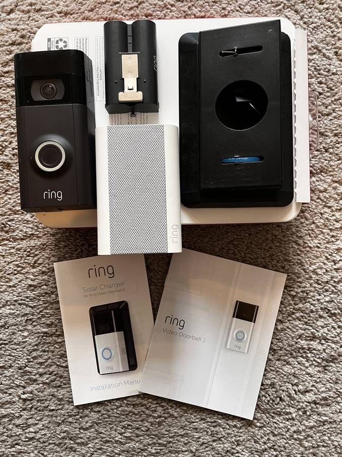 Ring Video Doorbell with Battery Chime and Solar Charger