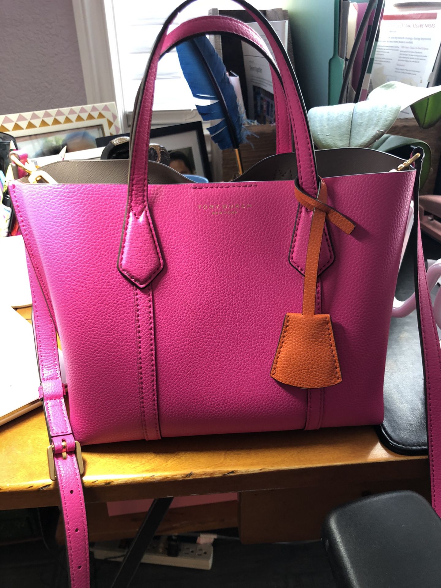 Tory Burch Tote, Crazy Pink for Spring and Brand New!