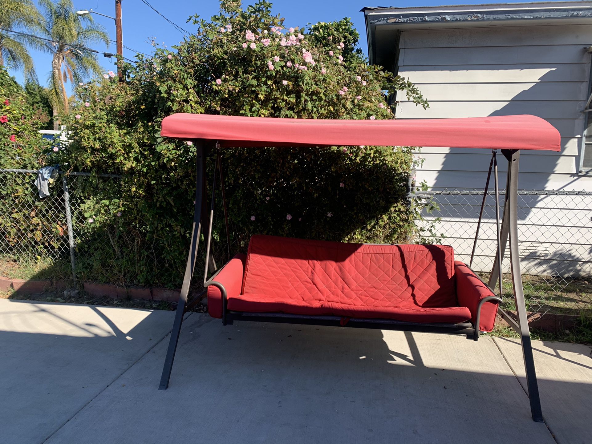 Canopy Steel Porch Swing - Red