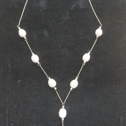 14KT YELLOW GOLD PEARL NECKLACE 10.2 GRAMS WITH 9 PEARLS (10MM X8.5MM)  13 INCHES LONG 887366-3 