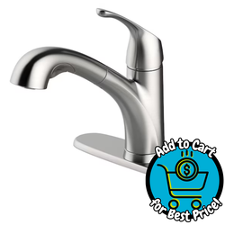 Project Source EVERFIELD Kitchen Faucet Stainless Steel Single Handle Deck-mount Pull out with Sprayer